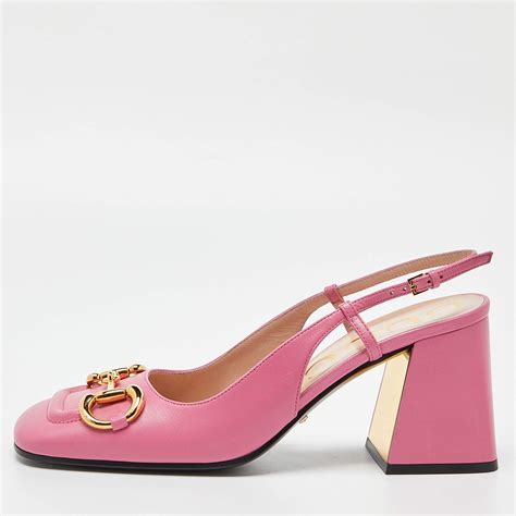 gucci square toe slingback|gucci slingback heel pump.